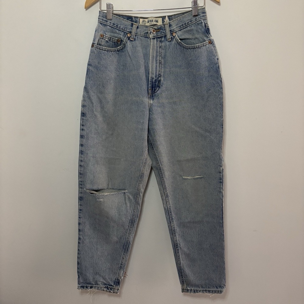 VTG Y2K‎ Gap 90s No. 9 Reverse Fit Jeans 28"Waist High Rise Mom Denim Distressed